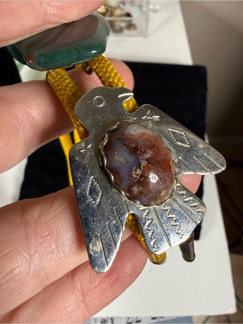 Thunderbird Bolo Tie With Stone Accents